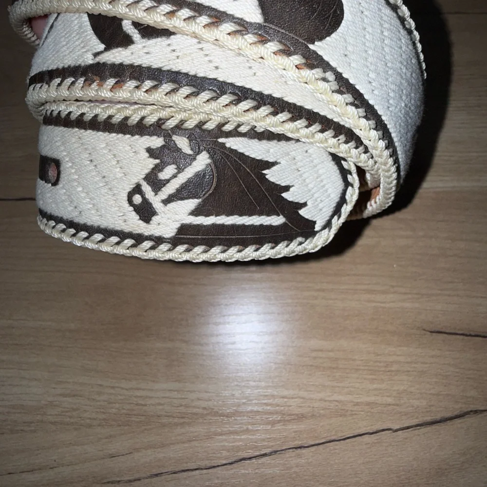 Western Embroidered Leather Belt Horse Head Design Bronco‎ Horseshoe Bull Boots